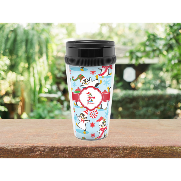 Christmas Penguins Travel Mug Lifestyle (Personalized)