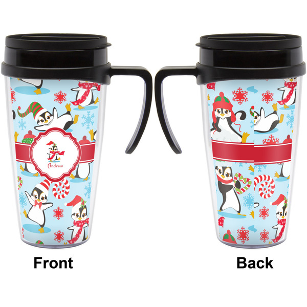 Christmas Penguins Travel Mug with Black Handle - Approval