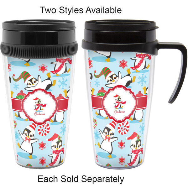 Christmas Penguins Travel Mugs - with & without Handle