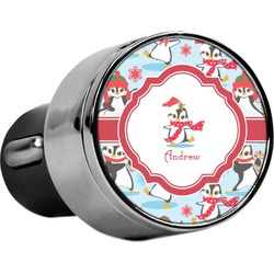Christmas Penguins USB Car Charger (Personalized)