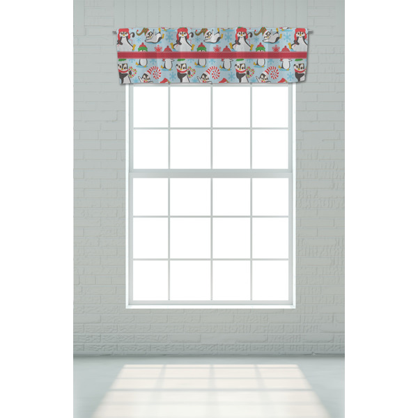 Christmas Penguins Valance - On window