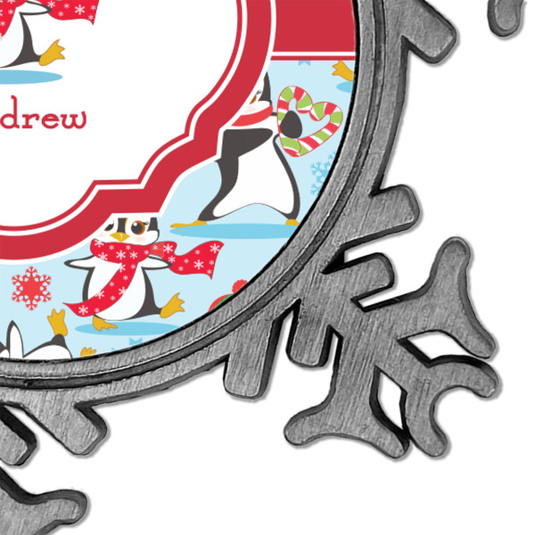 Christmas Penguins Vintage Snowflake - Detail