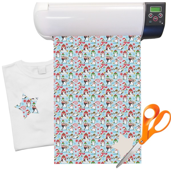 Custom Christmas Penguins Heat Transfer Vinyl Sheet (12"x18")
