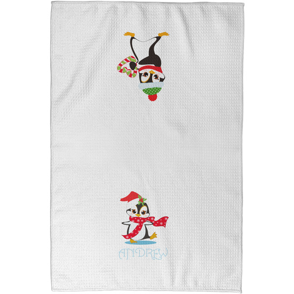 Christmas Penguins Waffle Towel - Partial Print - Approval Image
