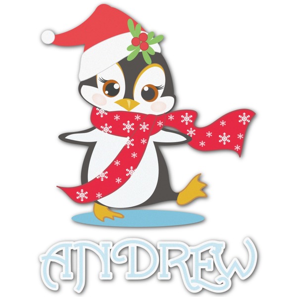 Custom Christmas Penguins Graphic Decal - Medium (Personalized)