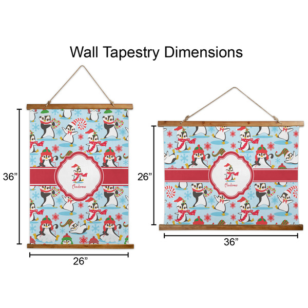 Christmas Penguins Wall Hanging Tapestries - Parent/Sizing