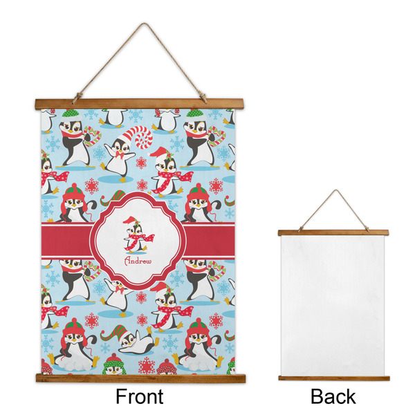 Christmas Penguins Wall Hanging Tapestry - Portrait - APPROVAL