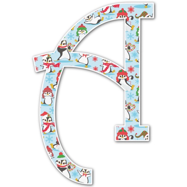 Custom Christmas Penguins Letter Decal - Large (Personalized)