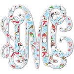 Christmas Penguins Monogram Decal - Large (Personalized)