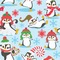 Christmas Penguins Wallpaper Square