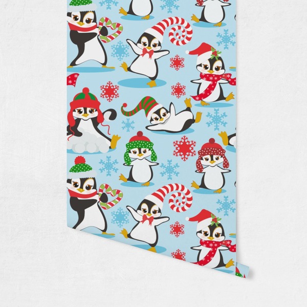 Christmas Penguins Wallpaper on Wall