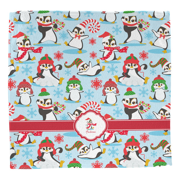 Christmas Penguins Washcloth - Front - No Soap