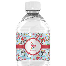 Christmas Penguins Water Bottle Labels - Custom Sized (Personalized)