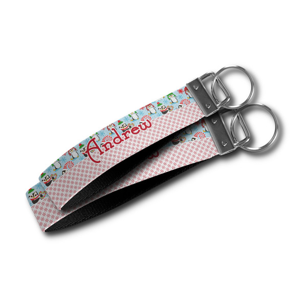 Christmas Penguins Webbing Keychain FOBs - Size Comparison