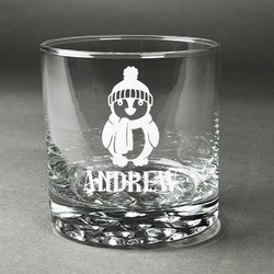 Christmas Penguins Whiskey Glass - Engraved (Personalized)