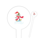 Christmas Penguins Cocktail Picks - Round Plastic (Personalized)