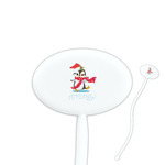Christmas Penguins Oval Plastic Stir Sticks (Personalized)