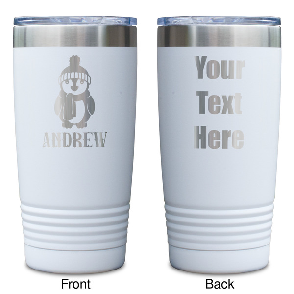 Christmas Penguins White Polar Camel Tumbler - 20oz - Double Sided - Approval