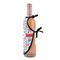 Christmas Penguins Wine Bottle Apron - DETAIL WITH CLIP ON NECK
