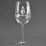 Christmas Penguins Wine Glass (Single) (Personalized)