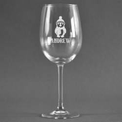 Christmas Penguins Wine Glass - Engraved (Personalized)