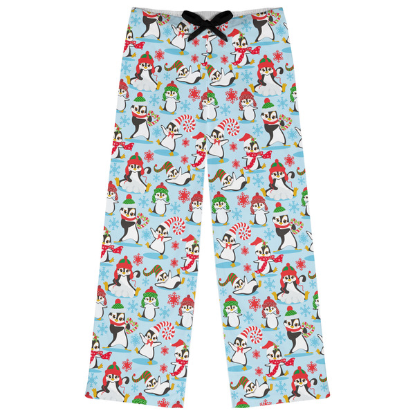 Custom Christmas Penguins Womens Pajama Pants - L