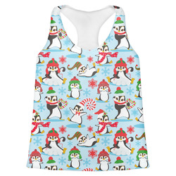 Christmas Penguins Womens Racerback Tank Top - Small