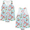Christmas Penguins Womens Racerback Tank Tops - Medium - Front and Back