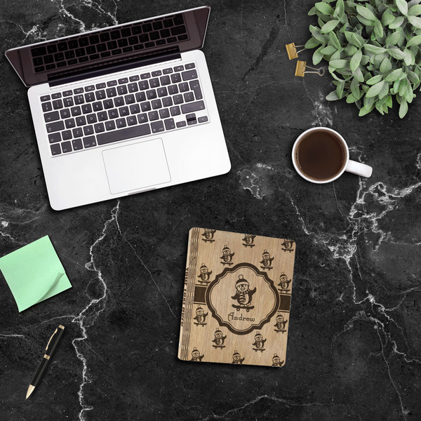 Christmas Penguins Wood 3-Ring Binders - 1" Half-Letter - In Context