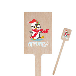 Christmas Penguins 6.25" Rectangle Wooden Stir Sticks - Double Sided (Personalized)
