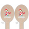 Christmas Penguins Wooden Food Pick - Oval - Double Sided - Front & Back