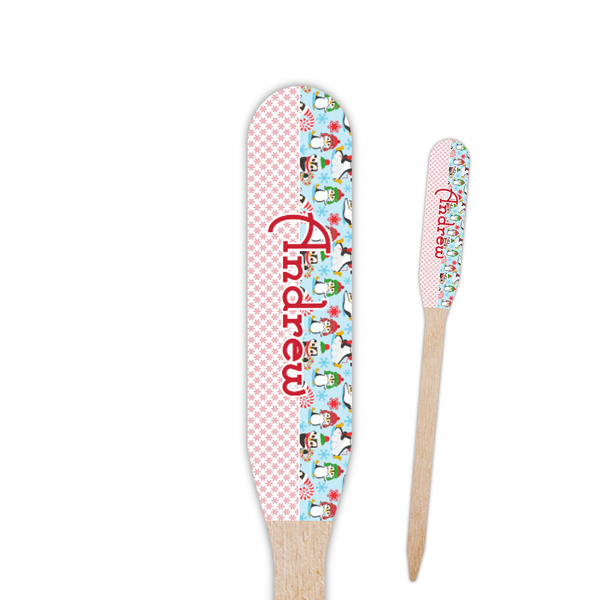 Custom Christmas Penguins Paddle Wooden Food Picks (Personalized)