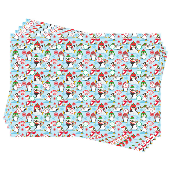 Christmas Penguins Wrapping Paper - Front & Back - Sheets Approval
