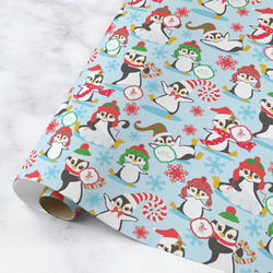 Christmas Penguins Wrapping Paper Roll - Medium - Matte (Personalized)