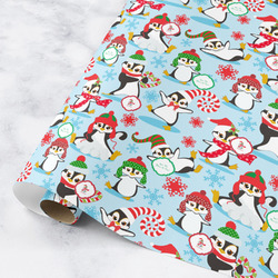 Christmas Penguins Wrapping Paper Roll - Medium (Personalized)