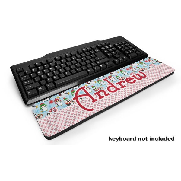 Custom Christmas Penguins Keyboard Wrist Rest (Personalized)