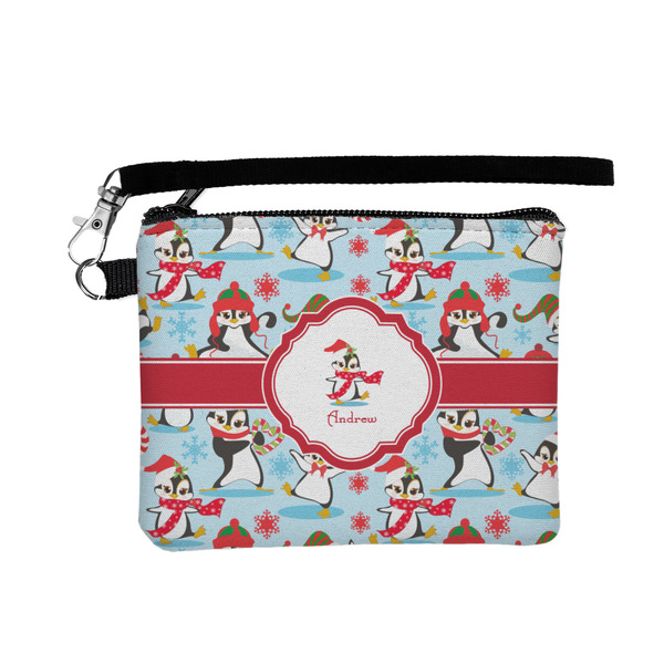 Custom Christmas Penguins Wristlet ID Case w/ Name or Text