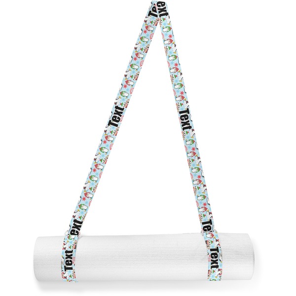 Custom Christmas Penguins Yoga Mat Strap (Personalized)
