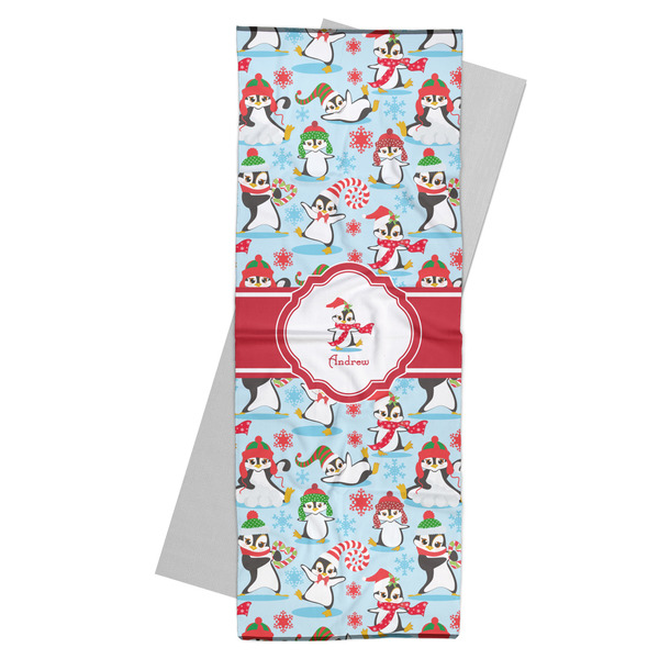 Custom Christmas Penguins Yoga Mat Towel (Personalized)