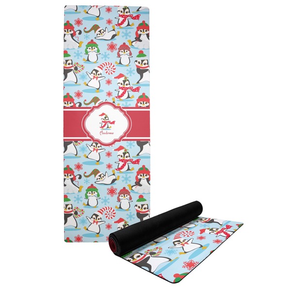 Custom Christmas Penguins Yoga Mat (Personalized)