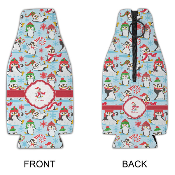 Christmas Penguins Zipper Bottle Cooler - APPROVAL
