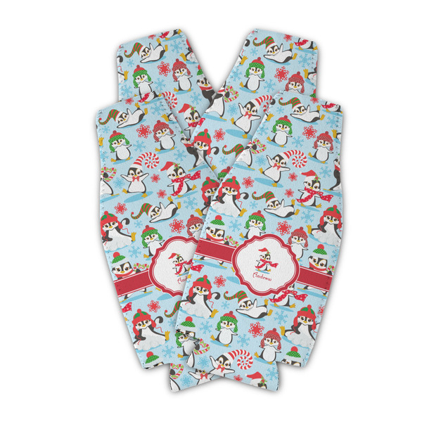 Christmas Penguins Zipper Bottle Cooler - Set of 4 - PARENT MAIN (flat)