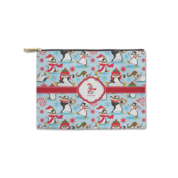 Custom Christmas Penguins Zipper Pouch - Small - 8.5"x6" (Personalized)