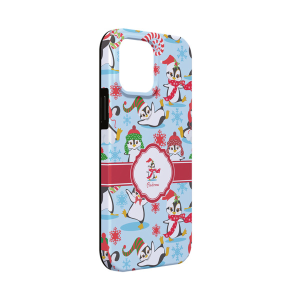 Custom Christmas Penguins iPhone Case - Rubber Lined - iPhone 13 Mini (Personalized)