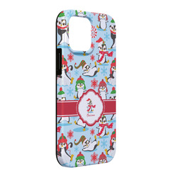 Christmas Penguins iPhone Case - Rubber Lined - iPhone 13 Pro Max (Personalized)