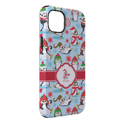 Christmas Penguins iPhone Case - Rubber Lined - iPhone 14 Pro Max (Personalized)