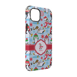 Christmas Penguins iPhone Case - Rubber Lined - iPhone 14 Pro (Personalized)