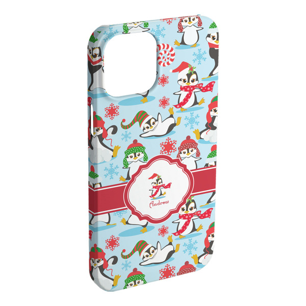 Custom Christmas Penguins iPhone Case - Plastic (Personalized)