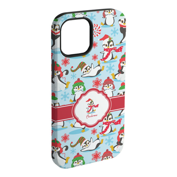 Custom Christmas Penguins iPhone Case - Rubber Lined - iPhone 15 Pro Max (Personalized)