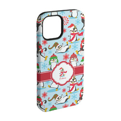 Christmas Penguins iPhone Case - Rubber Lined - iPhone 15 Pro (Personalized)